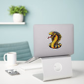 印象的なコブラのステッはっきりしたク – イエロー&ブラックデザイン シール (デスク上のノートパソコン)