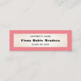 印象的なサンゴ金ゴールド卒業名の挿入 スキニー名刺