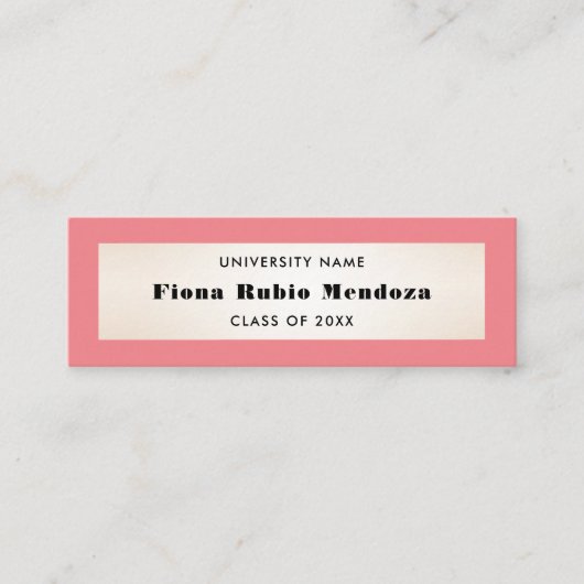 印象的なサンゴ金ゴールド卒業名の挿入 スキニー名刺 (正面)