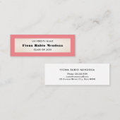 印象的なサンゴ金ゴールド卒業名の挿入 スキニー名刺 (正面/裏面)