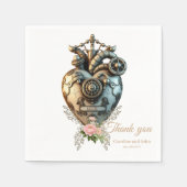 印象的なスチームパンクが聞く スタンダードカクテルナプキン (正面)