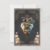 印象的なスチームパンクハート サンキューカード (裏面)