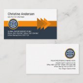 印象的なストライプ矢印レイヤCEO 名刺 (正面/裏面)