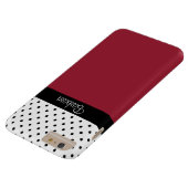 印象的なスパイシーレッド、白黒ドット、シックなパターン Case-Mate iPhoneケース (底面)