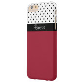 印象的なスパイシーレッド、白黒ドット、シックなパターン Case-Mate iPhoneケース (裏面左)