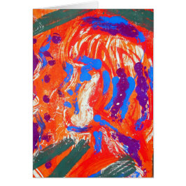 印象的なセミオレンジ色の緑の抽象芸術プリント