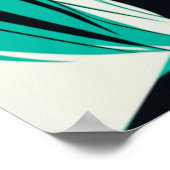 印象的なティール(緑がかった色)と赤い女性のポートレートモダン- Graphi ポスター (角)