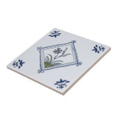 印象的なデルフトダイヤモンドフレームフローラブ数々のルー タイル (側面)