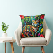 印象的なトラの妖精の動物 クッション (椅子)