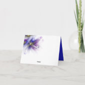 印象的なネイビーパープルの抽象花模様 サンキューカード (裏面)