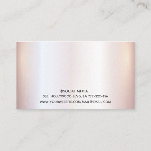 印象的なバラ金ゴールドダイヤモンド輝くメイクアップ目 名刺 (裏面)