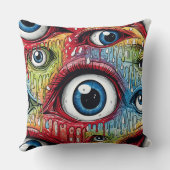 印象的なパターンの超現実的なビジュアル クッション (裏面)