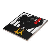 印象的なビクトリアンウッドカットの動物コースター タイル (側面)