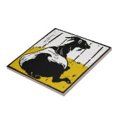 印象的なビクトリアンウッドカット動物コースター – ヤギ タイル (側面)