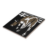 印象的なビクトリアンウッドカット動物コースター – 牛 タイル (側面)