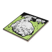 印象的なビクトリアンウッドカット動物コースター – Sheep タイル (側面)