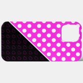 印象的なピンクと黒と大きな白い水玉模様 Case-Mate iPhoneケース (裏面 (横))