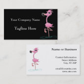 印象的なピンクのフラミンゴの名刺 名刺 (正面/裏面)