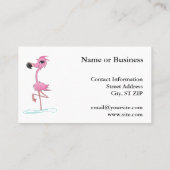 印象的なピンクのフラミンゴの名刺 名刺 (裏面)