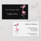 印象的なピンクのフラミンゴの名刺 名刺 (正面/裏面)