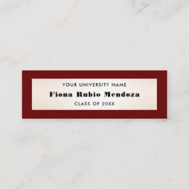 印象的なブルゴーニュ金ゴールド卒業名の挿入 スキニー名刺