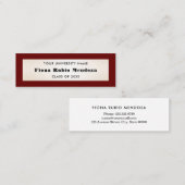 印象的なブルゴーニュ金ゴールド卒業名の挿入 スキニー名刺 (正面/裏面)