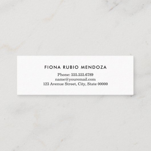 印象的なブルゴーニュ金ゴールド卒業名の挿入 スキニー名刺 (裏面)