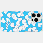 印象的なブルー カスタムネームテンプレート かわいいハート Case-Mate iPhoneケース (裏面 (横))