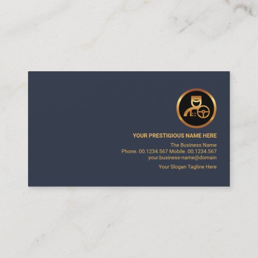 印象的なミニマリストストライプ金ゴールド運転手 名刺 (裏面)