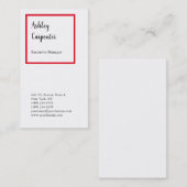 印象的なモダンエレガント赤い白のプロフェッショナル 名刺 (正面/裏面)