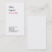 印象的なモダンエレガント赤い白のプロフェッショナル 名刺 (正面/裏面)