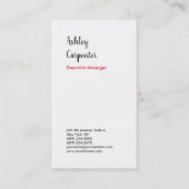 印象的なモダンエレガント赤い白のプロフェッショナル 名刺 (正面)