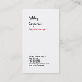 印象的なモダンエレガント赤い白のプロフェッショナル 名刺