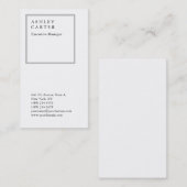 印象的なモダン白エレガントプロフェッショナル 名刺 (正面/裏面)