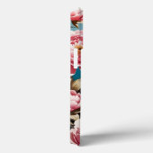 印象的なユキヒョウの視線とピンクの牡丹 Case-Mate iPhoneケース (裏面 / 右)