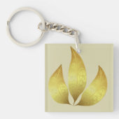 印象的なユニーク3つの金ゴールド離れとオーナメント キーホルダー (正面)