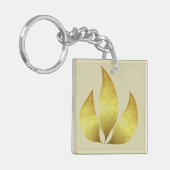 印象的なユニーク3つの金ゴールド離れとオーナメント キーホルダー (正面左)