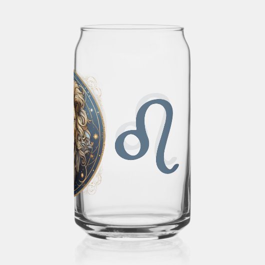 印象的なレオのシンボルアートワーク ガラス缶 (裏面)