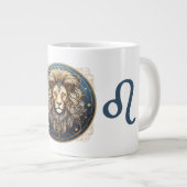 印象的なレオのシンボルアートワーク ジャンボコーヒーマグカップ (正面右)