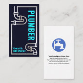 印象的なレトロ銀水管 名刺 (正面/裏面)