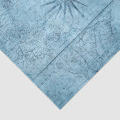 印象的なヴィンテージスタイルブルーマップと船舶 薄葉紙 (詳細)