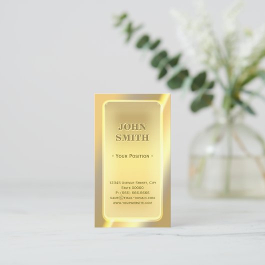 印象的な光沢のあるレンガバーの外観カスタム文字 名刺 (スタンド正面)