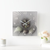 印象的な姿、モダン抽象芸術・フラクタルアート スクエア壁時計 (ホーム)