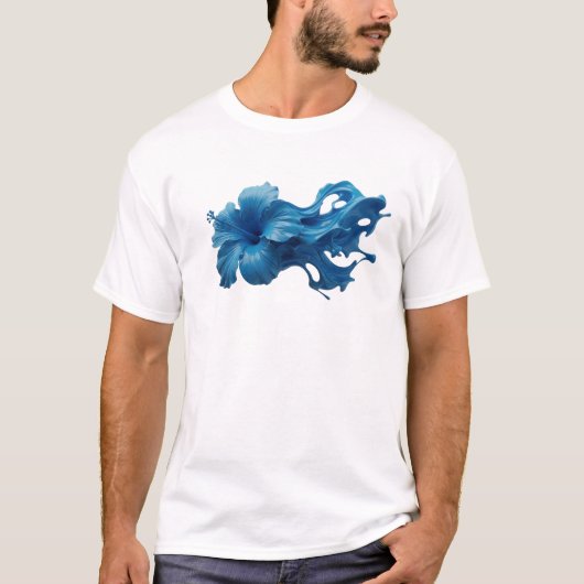 印象的な抽象フラワーファッションプリント Tシャツ (正面)