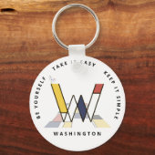 印象的な新可塑主義アートモノグラム。レターW キーホルダー (正面)