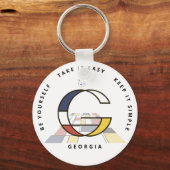 印象的な新可塑主義アートモノグラム。文字G キーホルダー (正面)