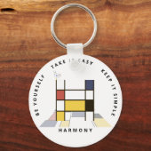 印象的な新可塑主義アートモノグラム。文字H キーホルダー (正面)