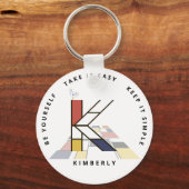 印象的な新可塑主義アートモノグラム。文字K キーホルダー (正面)