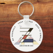 印象的な新可塑主義アートモノグラム。文字Z キーホルダー (正面)