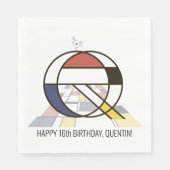 印象的な新可塑性スタイルモノグラム。レターQ スタンダードランチョンナプキン (正面)